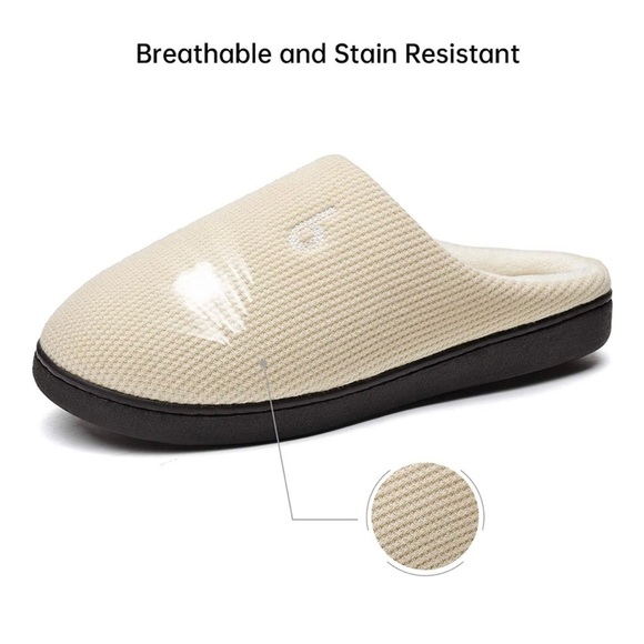 New Women’s Memory Foam House Slippers Beige​ - Picture 2 of 7